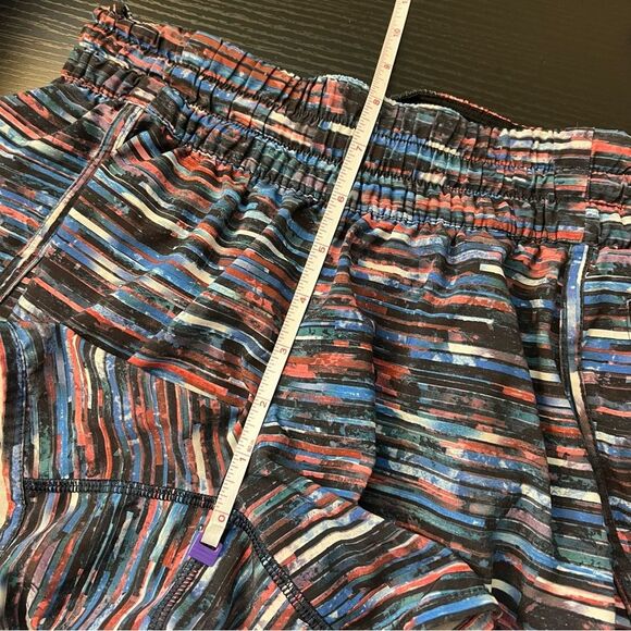 Lululemon Hinshu Alpine Stripe Tracker Shorts Size 6 Blue - Picture 10 of 11